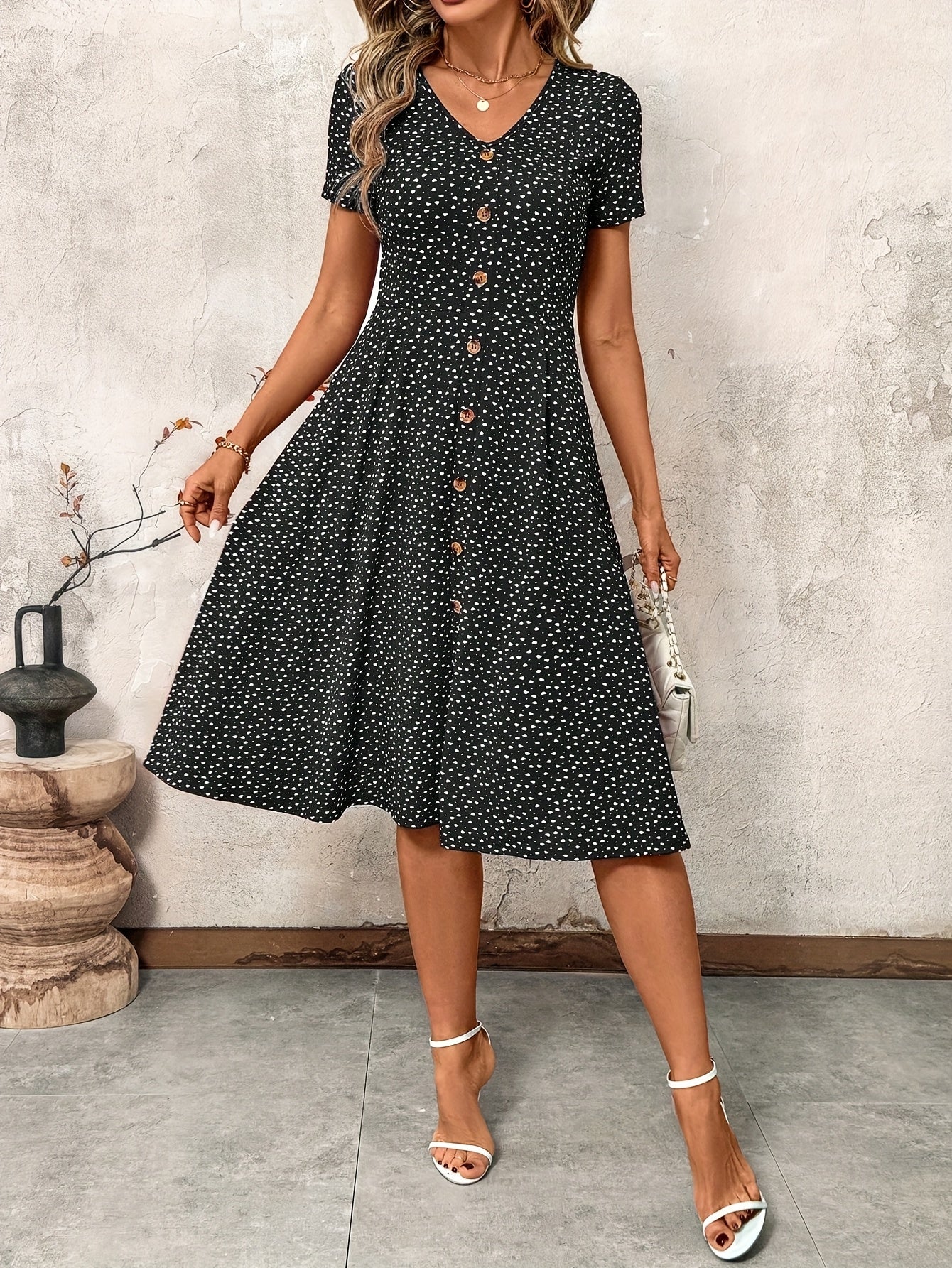Polka Dot | V-Neck Dress
