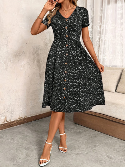 Polka Dot | V-Neck Dress