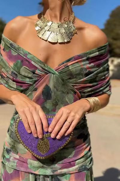 Angela | Long Dress with V-Neckline