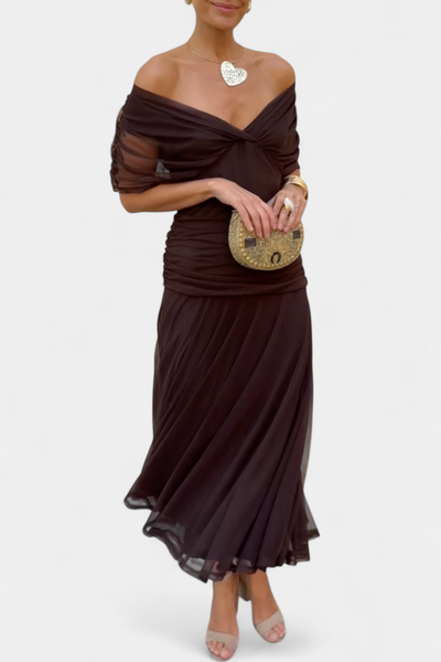 Angela | Long Dress with V-Neckline