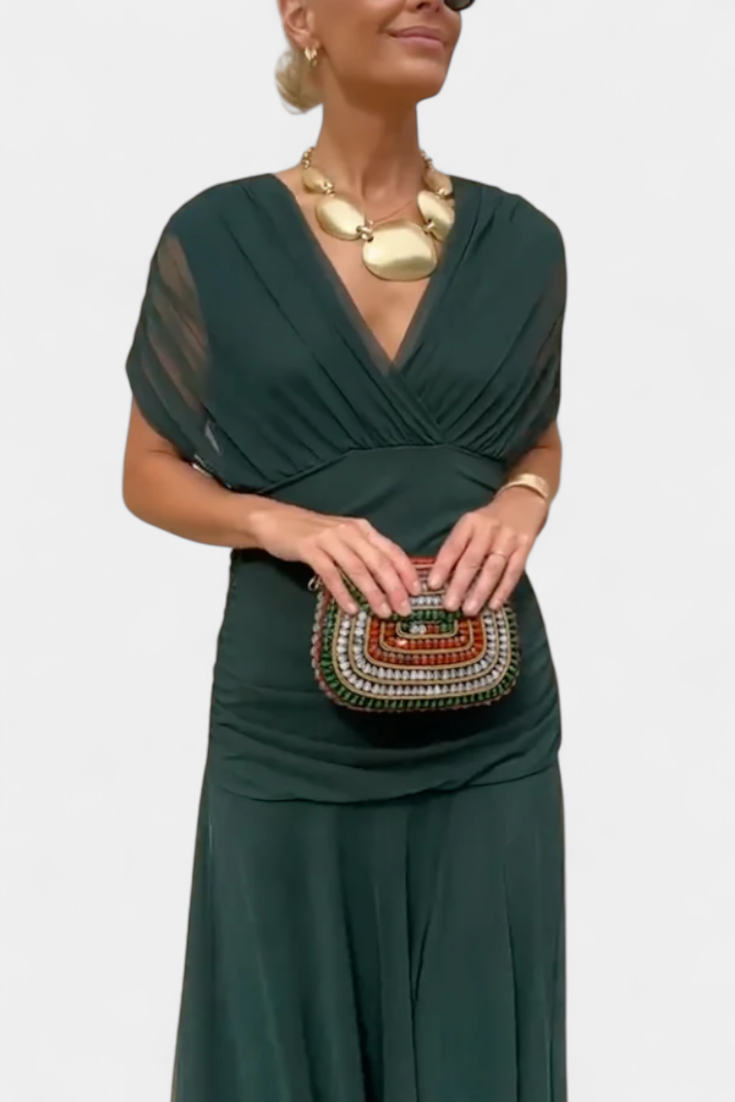 Angela | Long Dress with V-Neckline